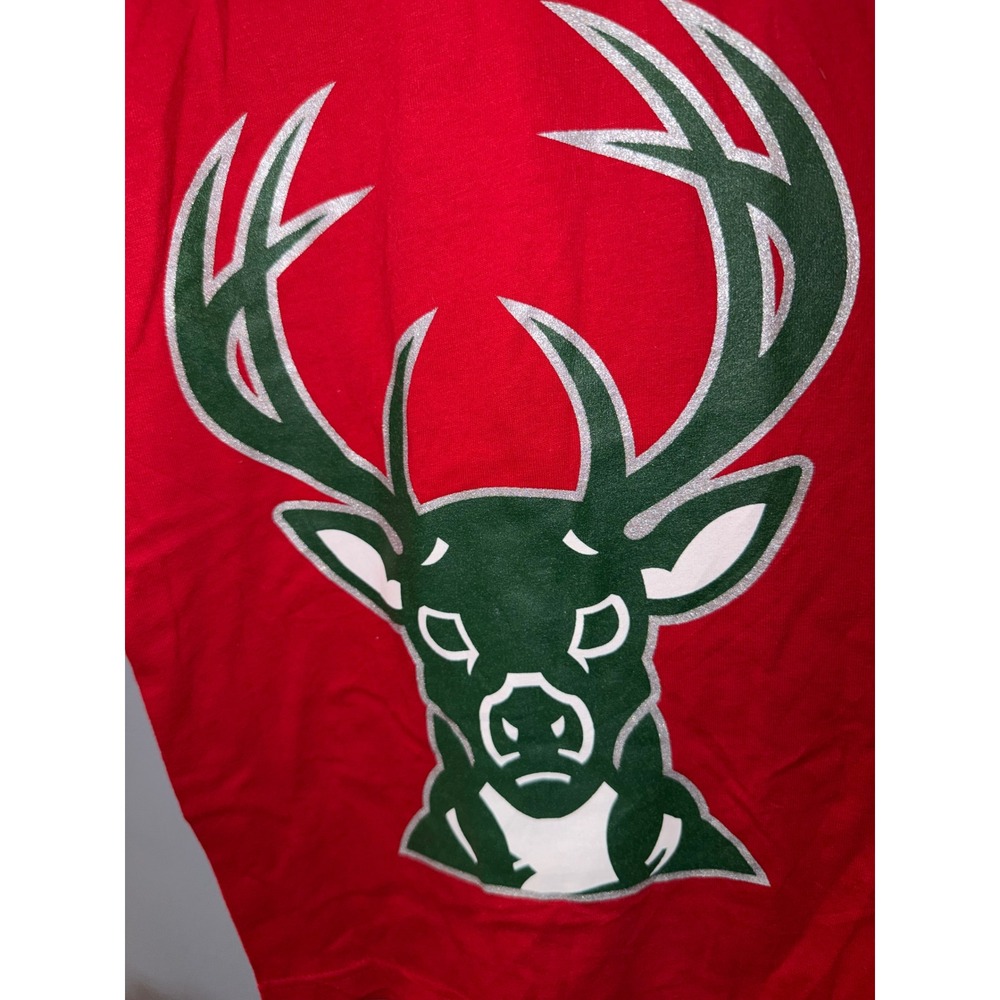 Red‎ Milwaukee Bucks Go Bucks Go Graphic T Shirt XL Fruit of the Loom - Picture 3 of 6